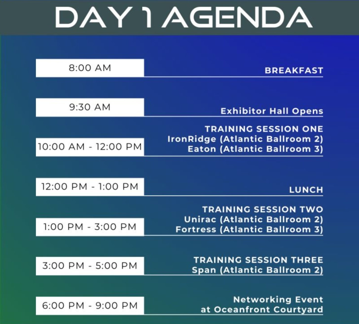 Day 1 Agenda