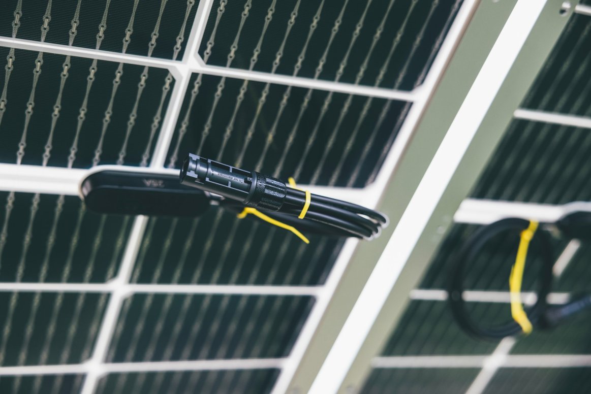 Generic image of solar array installation showing different equipment.