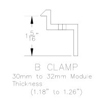 Unirac SolarMount End Clamp 30-32mm Aluminum Clear, 302021C