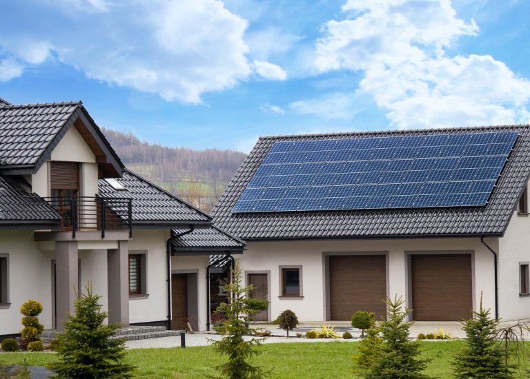 House with solar panels
