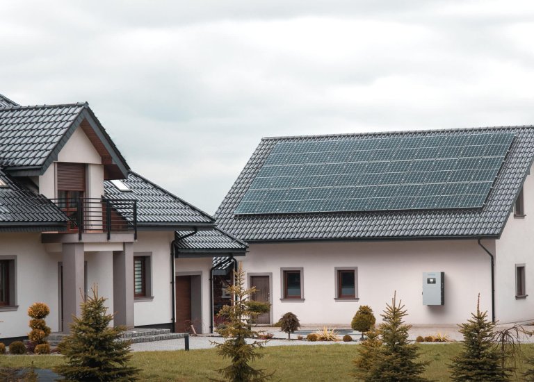 Home with solar on roof 