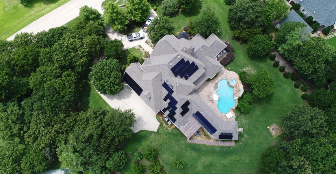 Aerial View of the Project Solar, Greentech Renewables, Installation, North Texas Solar