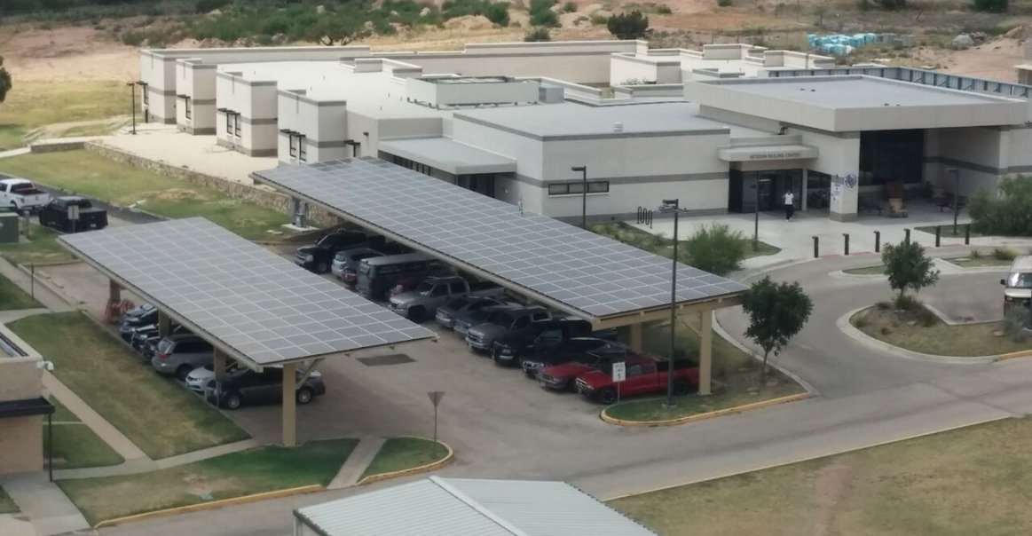 Big Spring, TX Veteran's Administration goes solar Carport installation