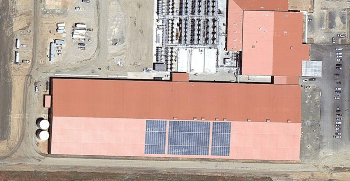 450kW Winery Distribution Center with a Xantrex GT250 480V Inverter Satellite view of the completed installation