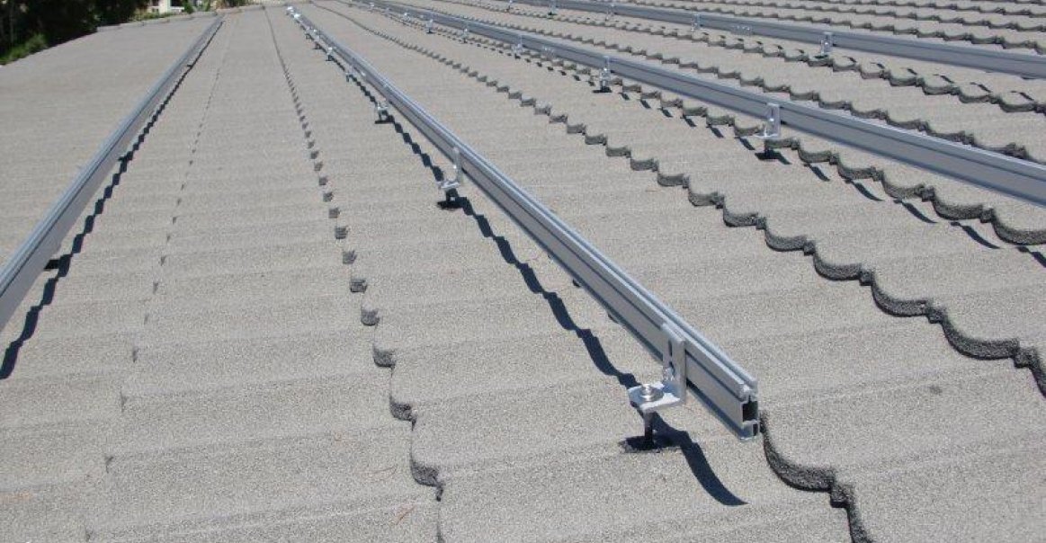 5.8kW Enphase System on Decra-Tile Roof in Pacific Beach Rails mounted on L-feet