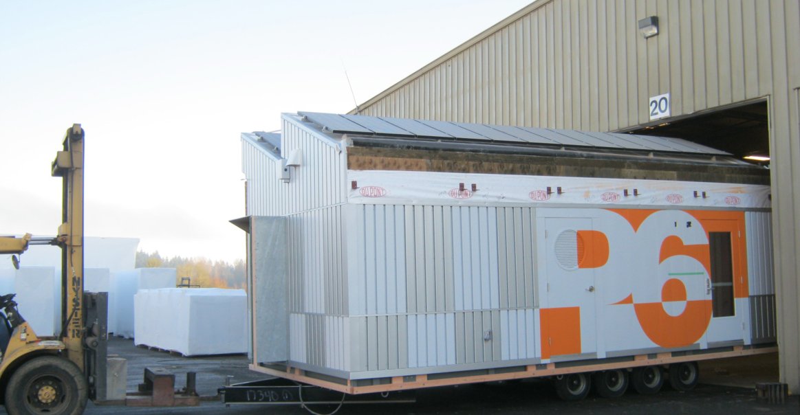 Rolling off the prouction line Blazer Industries mobile classroom