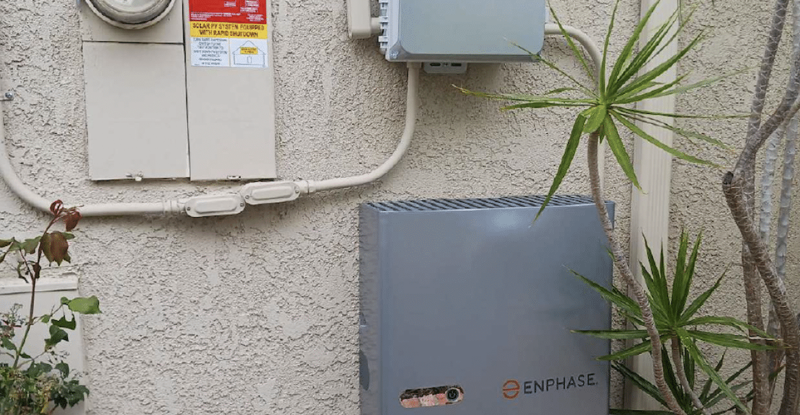Close up of Enphase system for solar installation in San Diego, CA.