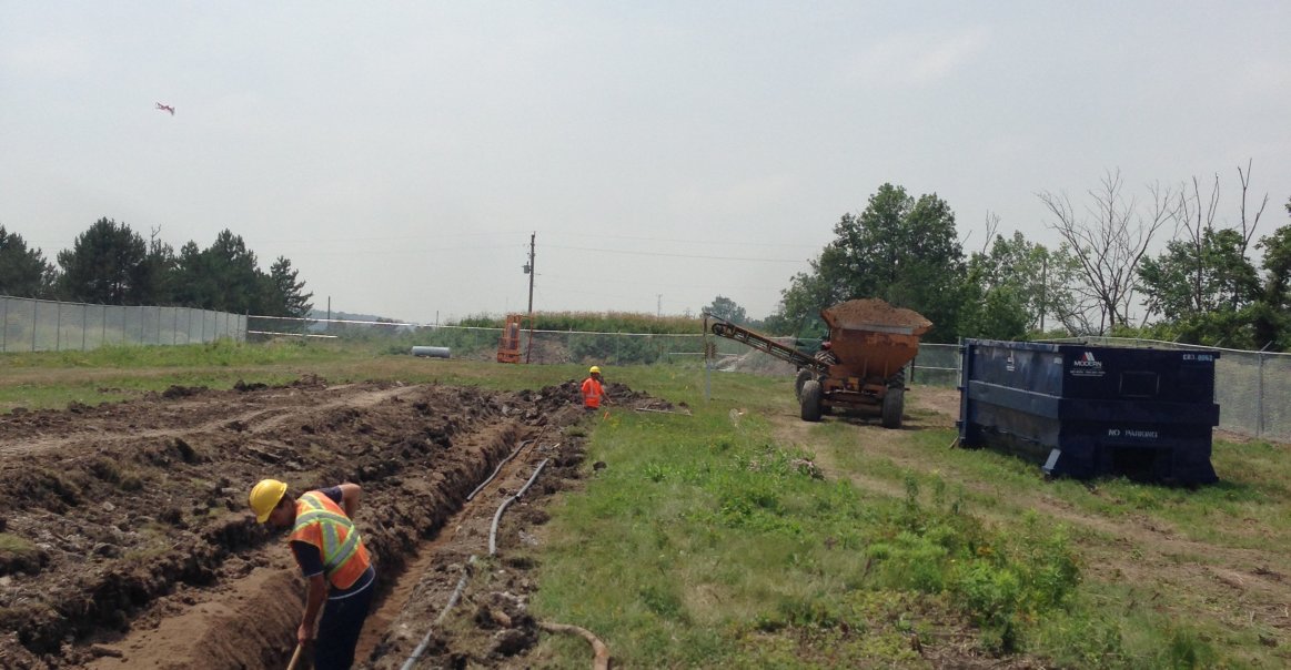Trenching the Solar Park Ontario, Canada Welland Ontario, Canada Solar Park