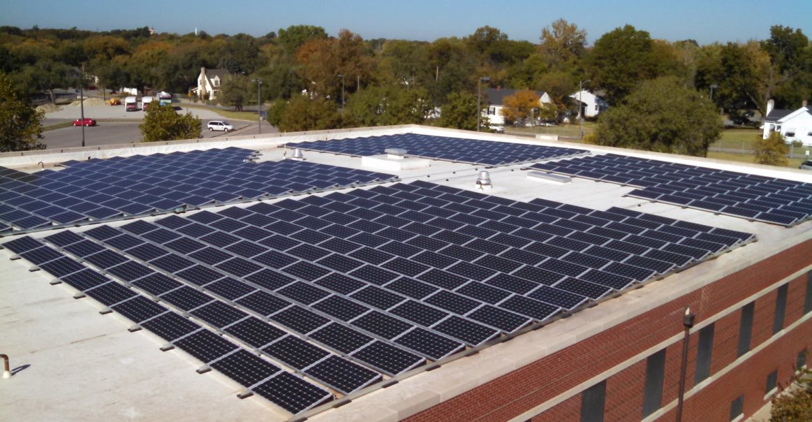 Veterans Association Wichita Hospital solar array project. Veterans Association Wichita Hospital solar array project.