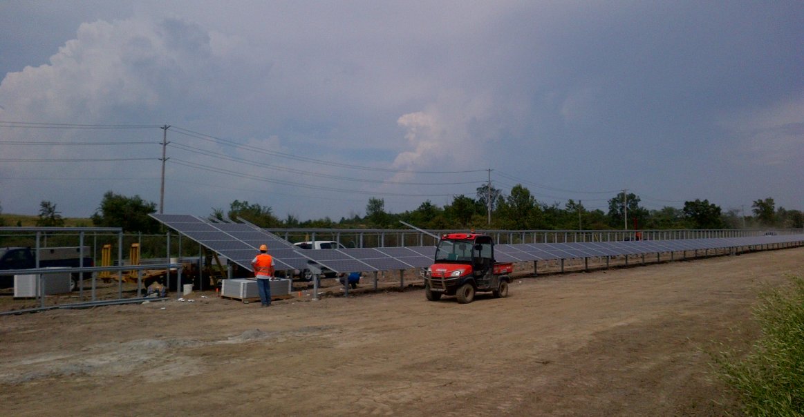 Building out the mounting Ontario, Canada Solar Park Building out the mounting