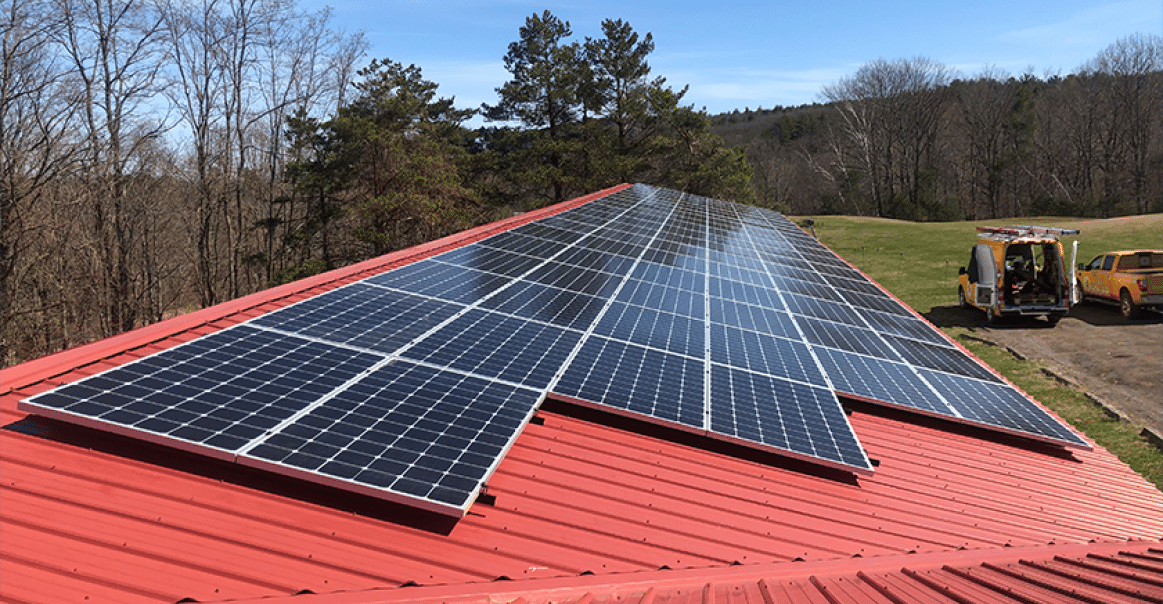 Metal Roof Mounted Solar Modules Winter Clove Inn Metal Roof Installation