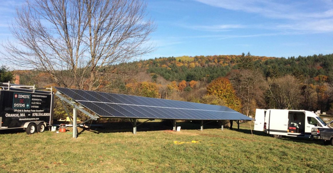 Solar array installation project in Conway, MA. Solar array installation project in Conway, MA.