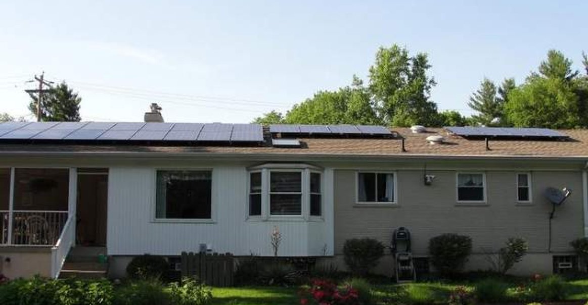 5.74 kW Residential Solar Installation in Cincinnati, OH The complete solar array of the Dearth Residence