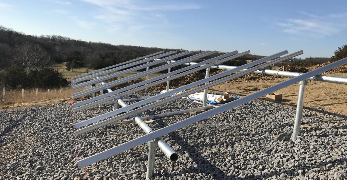 Solar Racking with No Modules During Installation Process Solar Racking with No Modules During Installation Process