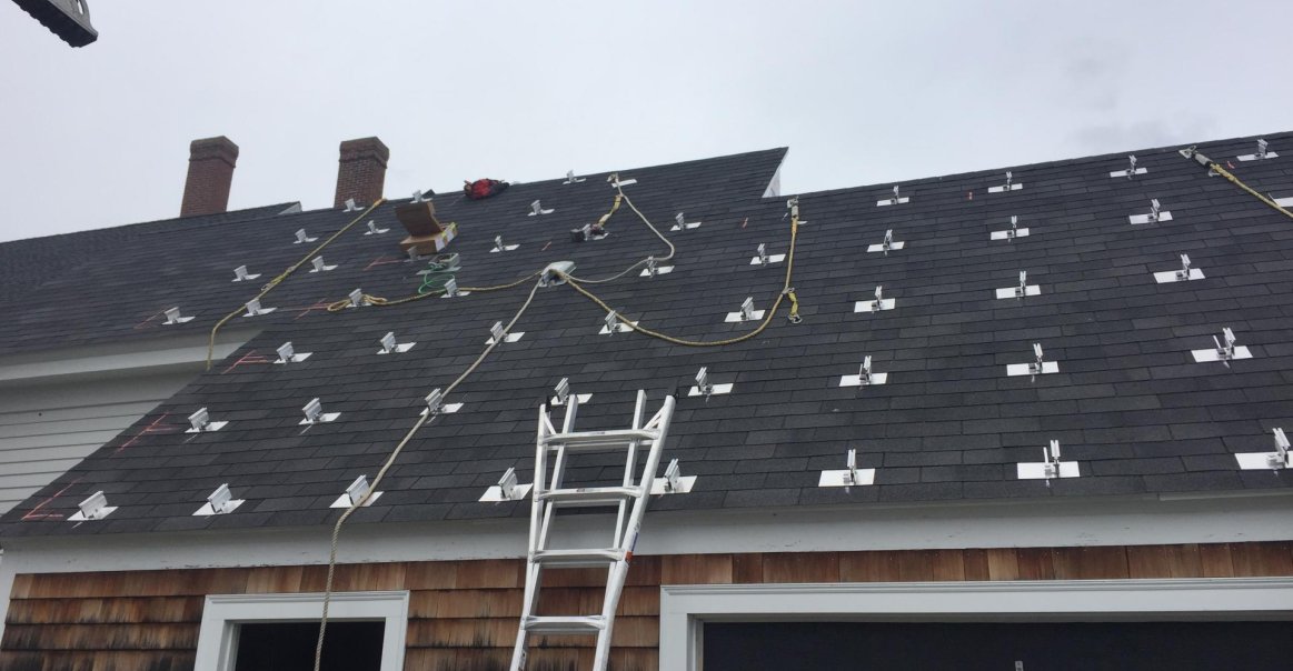 Solar Racking on Residential Roof Solar Racking on Residential Roof