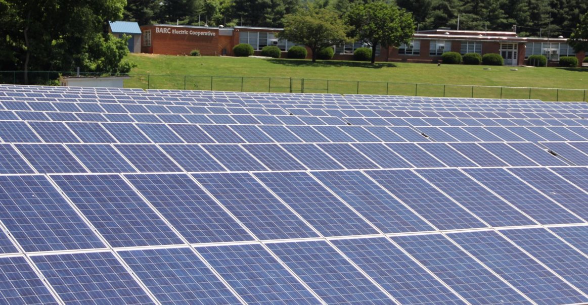 A sea of solar panels at the BARC Community Solar project Sea of Solar