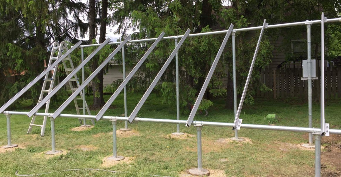 Solar Racking Partially Completed Greentech Renewables Supplied EMOD Electric Ground Mount Installation Solar Racking Partially Completed Greentech Renewables Supplied EMOD Electric Ground Mount Installation