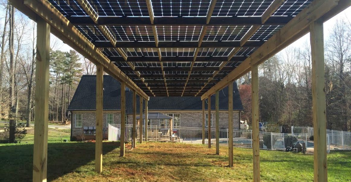 Solar Pergola Designed by Accelerate Solar Wood on solar design